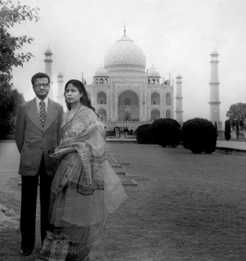 Habibullah Badsha and Shyamala at the Taj Mahal, sometime in the 70s